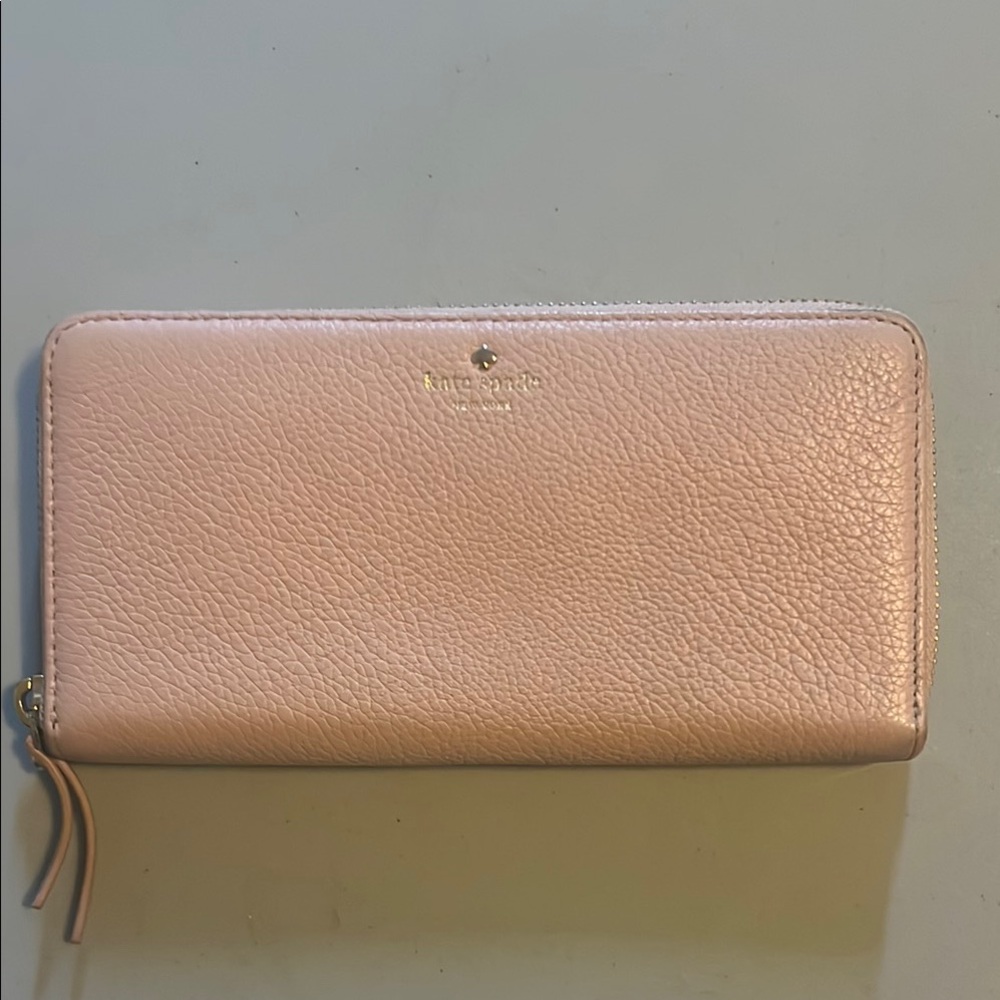 Kate Spade Pink Pebble Leather W/Gold Hardware Wallet